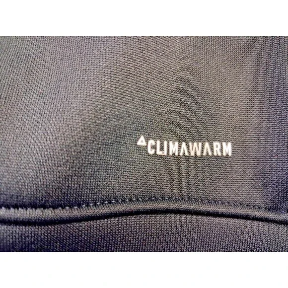 Adidas ClimaWarm Men’s Full Zip Hoodie Jacket Size Large Black Gray Fleece - Picture 10 of 13